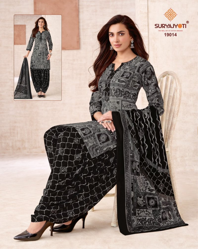 Trendy Patiyala Vol 19 By Suryajyoti Printed Cotton Dress Material